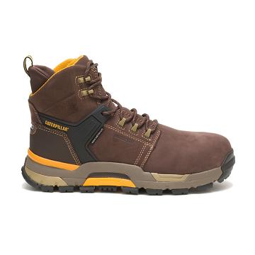 Caterpillar CAT EDGE Waterproof Nano Toe Men's Safety Boots Coffee | CAT079-AU