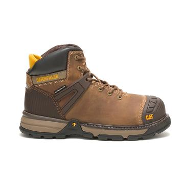 Caterpillar Excavator Superlite Waterproof Soft Toe Men's Safety Boots Coffee | CAT083-AU