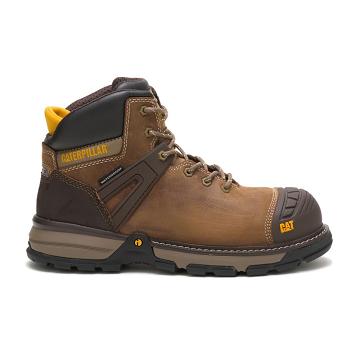 Caterpillar Excavator Superlite Waterproof Carbon Composite Toe Men's Safety Boots Coffee | CAT086-A