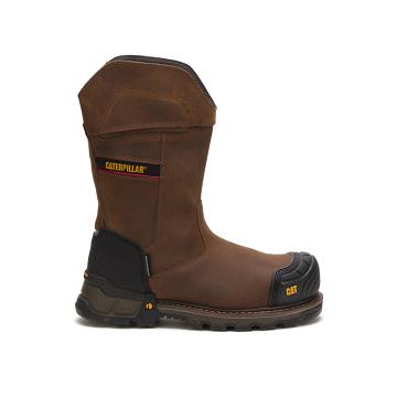 Caterpillar Excavator XL Waterproof Composite Toe Men's Work Boots Coffee | CAT109-AU