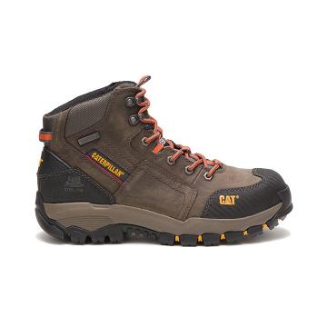 Caterpillar Navigator Mid Waterproof Steel Toe Men's Safety Boots Coffee | CAT041-AU