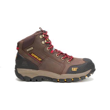 Caterpillar Navigator Mid Waterproof Steel Toe Men's Waterproof Boots Coffee | CAT127-AU