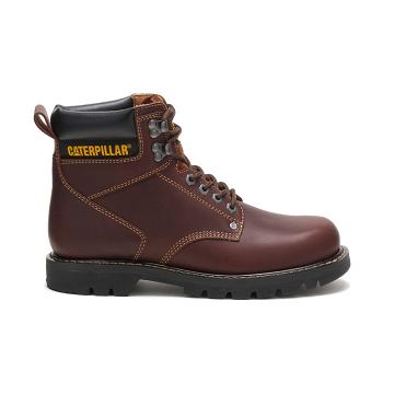 Caterpillar Second Shift Men's Work Boots Burgundy | CAT249-AU