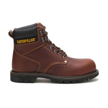 Caterpillar Second Shift Steel Toe Men's Safety Boots Burgundy | CAT064-AU