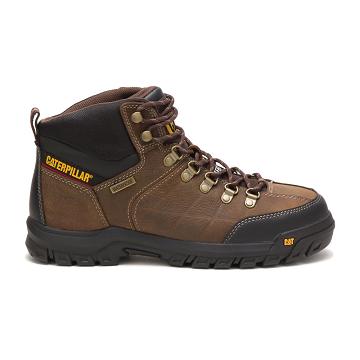 Caterpillar Threshold Waterproof Steel Toe Men's Safety Boots Brown | CAT036-AU