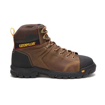 Caterpillar Wellspring Waterproof Metatarsal Guard Steel Toe Men's Safety Boots Coffee | CAT057-AU